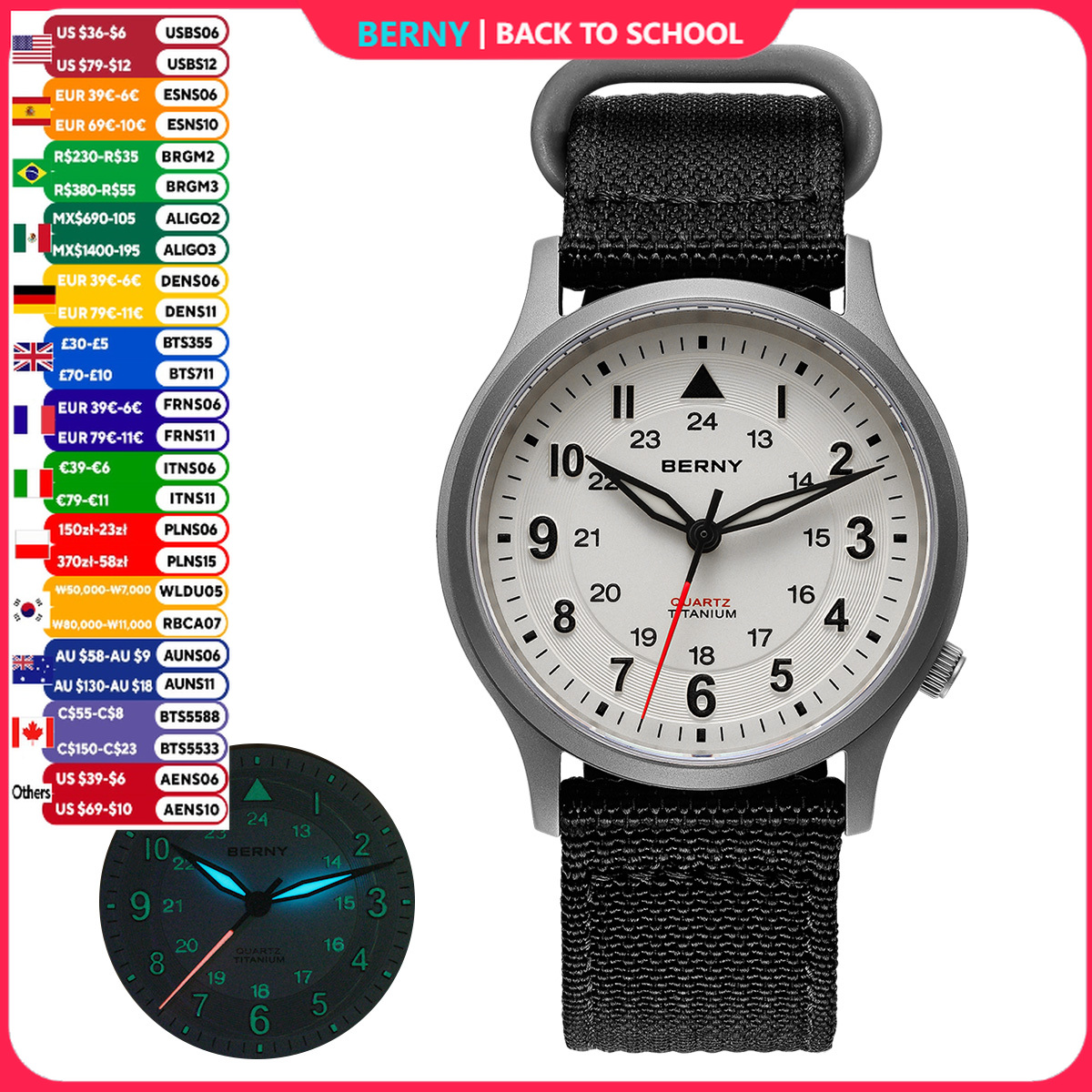 Outdoor Sport Field - BERNY Titanium Watches for Men Classic