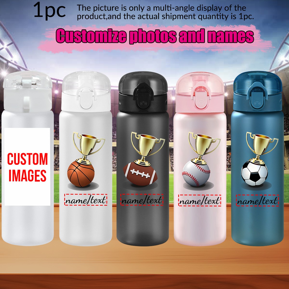 Outdoor Sport Name - 1pc Customized Photo Name 780ml/26oz Outdoor