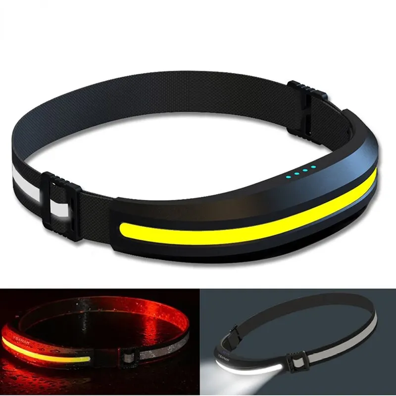 Outdoor Sport Lights - Portable COB Headlamp Rechargeable Red and