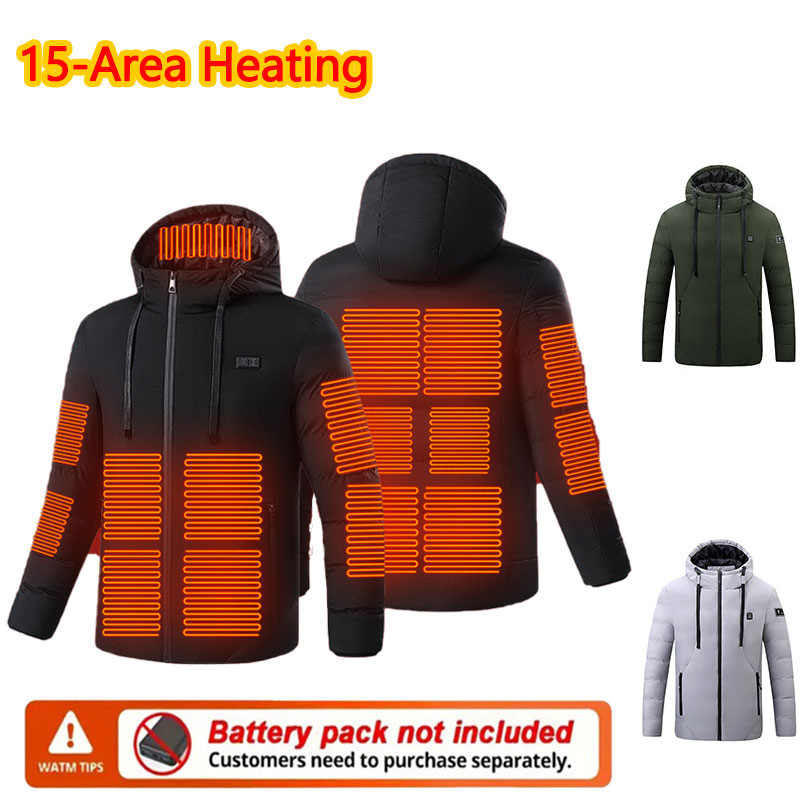 15 Area Heated Winter Hooded J - Outdoor Sport Coat review and price