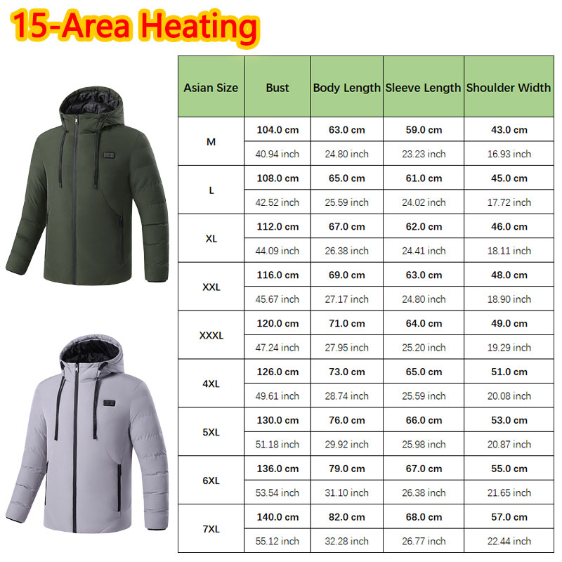 15 Area Heated Winter Hooded J - Outdoor Sport Coat review and price