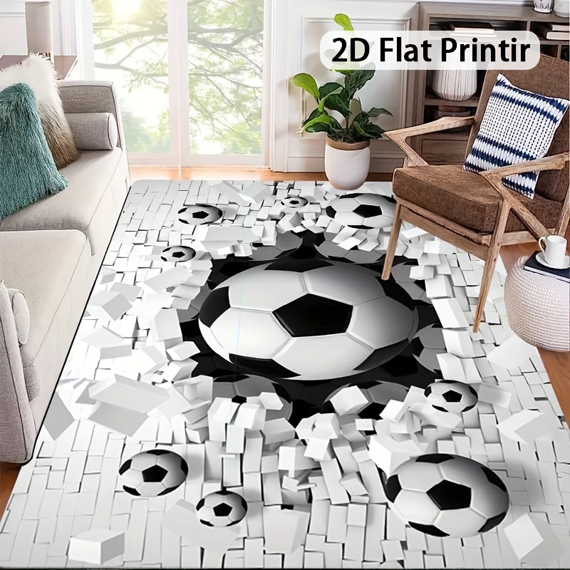 Soccer Ball 3D Effect Rug Flan - Outdoor Sport Area review and price